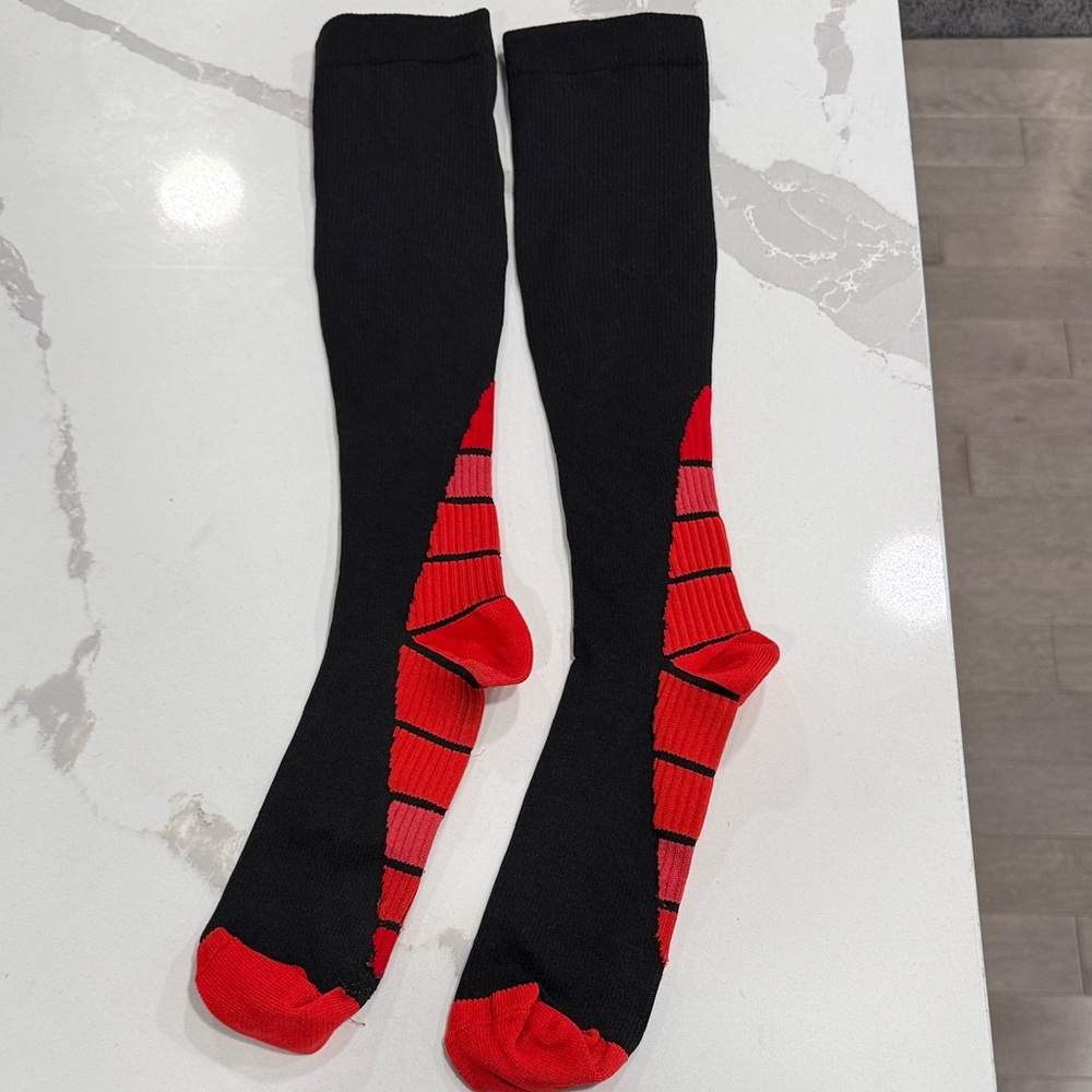 Black and Red Compression Socks